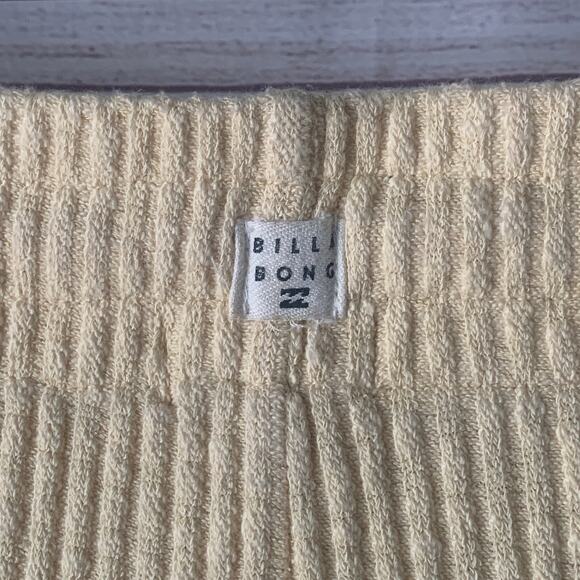 Billabong Yellow Ribbed Knit Pants High Waisted Drawstring Size Large - Picture 11 of 16